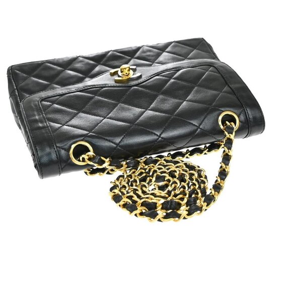 CHANEL PARIS CC Logo Matelasse Chain Mini Shoulder Bag Leather Black 330RF613 - Picture 5 of 16